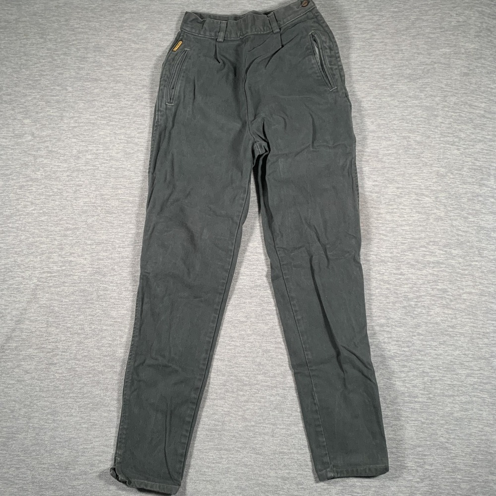 Vintage Armani Jeans‎ Pants Womens 6 Green Cotton Tapered Chino Twill Made USA